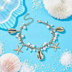 Shell Pearl & Starfish & Shell Charm Bracelets&nbsp;BJEW-TA00412
