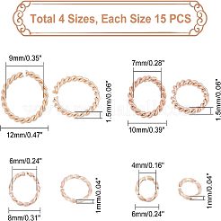 60Pcs 4 Styles 304 Stainless Steel Open Jump Rings&nbsp;STAS-UN0038-41