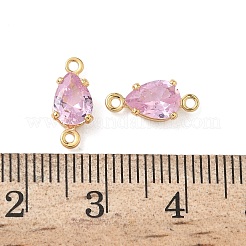 Brass Pave Cubic Zirconia Connector Charms&nbsp;KK-Z136-77G-02
