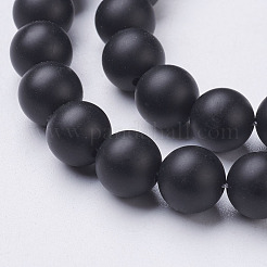 Natural Black Agate Beads Strands&nbsp;X-G-D543-8mm