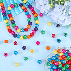 200Pcs Dyed Natural Wood Beads&nbsp;WOOD-GF0002-13B