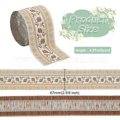 5 Yards Flower Pattern Bohemia Polyester Ribbon&nbsp;OCOR-FG0002-32