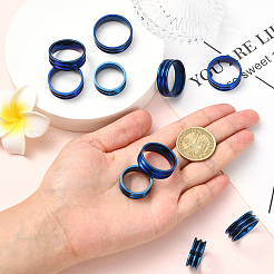 16Pcs 8 Styles Stainless Steel Grooved Finger Ring&nbsp;RJEW-SC0001-26