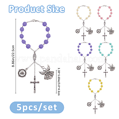 5Pcs Alloy & Acrylic Hanging Ornaments&nbsp;HJEW-FH00291