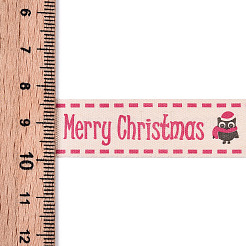 Single Face Printed Merry Christmas Cotton Ribbons&nbsp;SRIB-T009-01D
