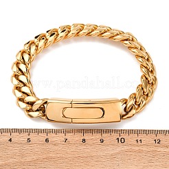 304 Stainless Steel Cuban Link Chain Bracelets for Men Women&nbsp;BJEW-C124-02G