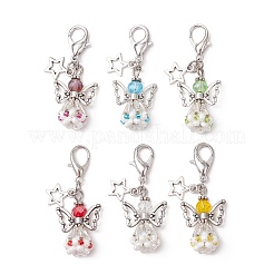 Angel Glass Beaded & Alloy Pendant Decorations&nbsp;HJEW-MZ00192