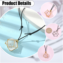 10Pcs 2 Colors Brass Macrame Pouch Empty Stone Holder for Pendant Necklaces Making&nbsp;NJEW-SC0001-62