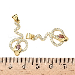 Brass Micro Pave Cubic Zirconia Pendants&nbsp;KK-L243-29G-04