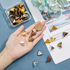 40Pcs 4 Colors Tibetan Style Alloy Triangle Apetalous Bead Cones&nbsp;FIND-DC0003-95