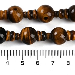 Natural Tiger Eye 3-Hole Guru Beads Strands&nbsp;G-H064-E04-01