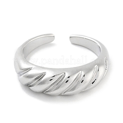 Rack Plating Brass Open Cuff Ring for Women&nbsp;RJEW-Z059-02P-01