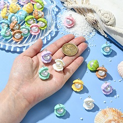 32Pcs 8 Colors Opaque Resin Pendants&nbsp;RESI-YW0003-48