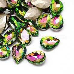 Glass Pointed Back Rhinestone Cabochons&nbsp;RGLA-A008-10x14mm-M