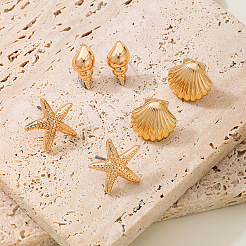 3 Pairs Alloy Stud Earrings&nbsp;FS-WGB7DE2-01