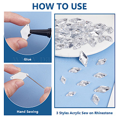 300Pcs 3 Styles Acrylic Sew on Rhinestone&nbsp;MACR-PH0001-76A