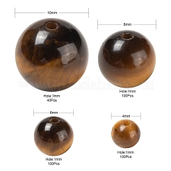 340Pcs 4 Style Grade A+ Natural Tiger Eye Beads&nbsp;G-LS0001-50