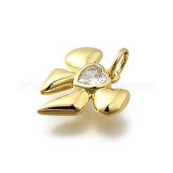 Brass Micro Pave Cubic Zirconia Charms&nbsp;KK-P295-43G