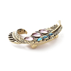 Leaf Alloy Glass Brooches&nbsp;JEWB-E041-04AB