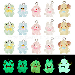 50Pcs 5 Styles Luminous Transparent Resin Pendants&nbsp;RESI-TA0005-20