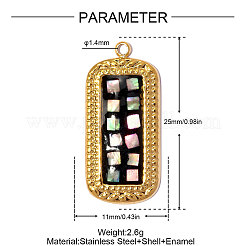 304 Stainless Steel Enamel Pendants&nbsp;STAS-OY013-30G