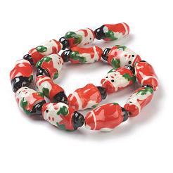 Handmade Porcelain Christmas Santa Claus Beads Strands&nbsp;PORC-G006-18