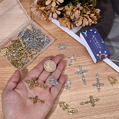 48Pcs 12 Styles DIY Alloy Pendant and Link Findings Kits&nbsp;FIND-SC0021-27