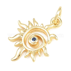 Brass Micro Pave Cubic Zirconia Pendants&nbsp;KK-D258-34G