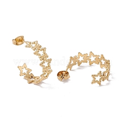 Ion Plating(IP) 304 Stainless Steel Star Wrap Stud Earrings&nbsp;EJEW-G314-02G