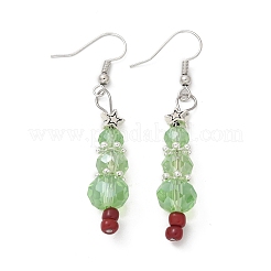 Christmas Glass Beads Dangle Earrings&nbsp;EJEW-JE01624