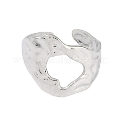 Non-Tarnish 304 Stainless Steel Textured Open Cuff Rings&nbsp;LS-RJEW-C095-08A-P