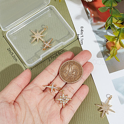6Pcs 3 Styles Brass Micro Pave Cubic Zirconia Pendants&nbsp;ZIRC-BBC0002-57