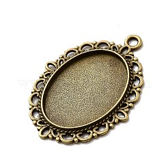 Oval Antique Bronze Color Zinc Alloy Pendant Settings for Cabochon & Rhinestone&nbsp;X-PALLOY-A15257-AB-LF