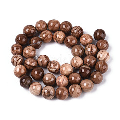 Natural Wood Lace Stone Wooden Jasper Beads Strands&nbsp;G-T143-30A-04