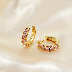 Stylish Brass Cubic Zirconia Hoop Earrings&nbsp;JG4210