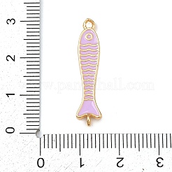 Brass Enamel Fish Connector Charms&nbsp;KK-L255-15G-01