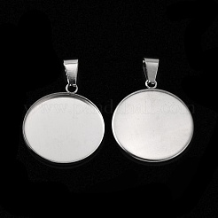 304 Stainless Steel Pendant Cabochon Settings&nbsp;FIND-CJC0001-03G