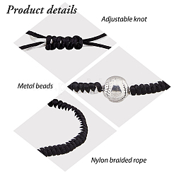 4 Sets 4 Colors Alloy Baseball Braided Bead Bracelets Set&nbsp;BJEW-AN0001-40