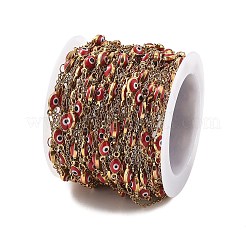 Enamel & 304 Stainless Steel Link Chains&nbsp;CHS-K021-10G-01