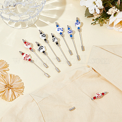 9Pcs 9 Styles Brass Lapel Pins&nbsp;AJEW-BC00034