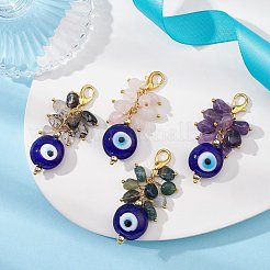 Natural Mixed Gemstone Nuggets Pendant Decorations&nbsp;HJEW-JM01108
