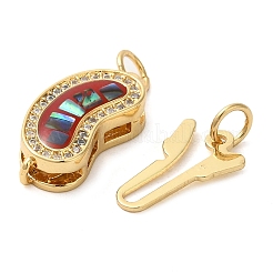 Brass Micro Pave Clear Cubic Zirconia Box Clasps&nbsp;KK-K385-093G