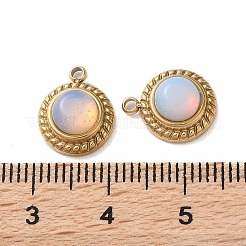 Opalite Half Round Charms&nbsp;STAS-L022-399G-03