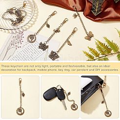 6Pcs 6 Style Tibetan Style Alloy Keychains&nbsp;AJEW-WR0001-27
