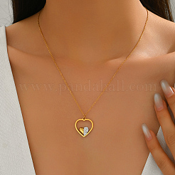Stainless Steel with Cubic Zirconia Pendant Necklace for Women&nbsp;EX1626