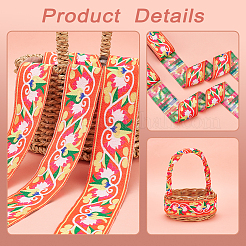 Ethnic Style Polyester Ribbons&nbsp;OCOR-WH0079-65B