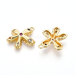Brass Micro Pave Cubic Zirconia Pendants&nbsp;KK-N265-24G