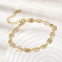 Brass Link Chain Bracelets for Women&nbsp;BJEW-K298-08G