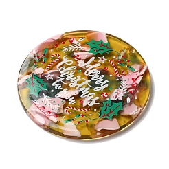 Transparent Christmas Themed Cellulose Acetate(Resin) Pendants&nbsp;OACR-L018-03B