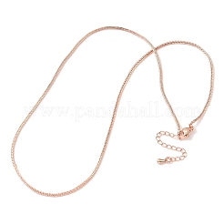 1MM Brass Boston Link Chain Necklaces&nbsp;NJEW-Z097-02RG